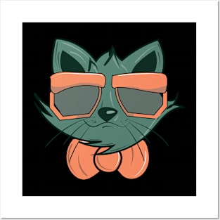 Retro Cool Cat Posters and Art